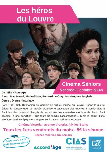 Affiche Cinéma Séniors - Les héros du Louvre